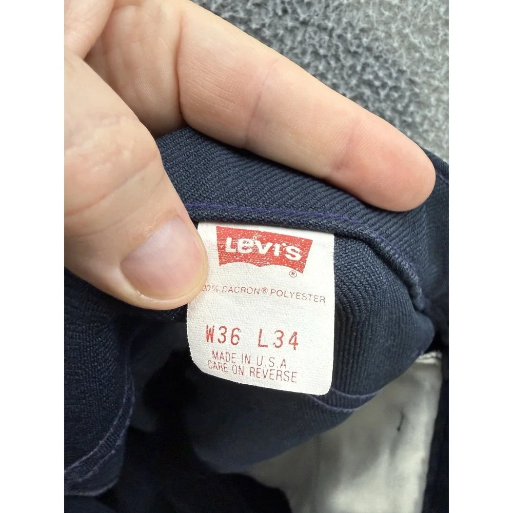 Vintage Levis Pants Mens 36x28 Blue Black Label 10517-6117 Made In USA 90s